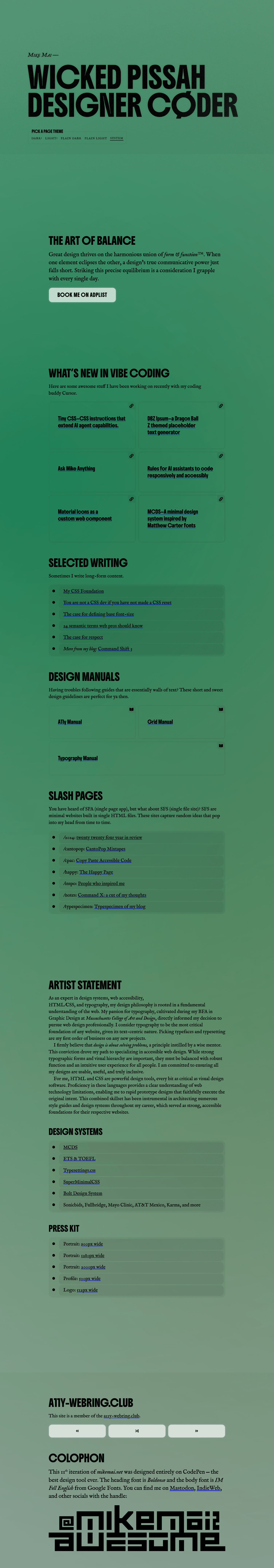 Experimental Portfolio (Mike Mai) — source