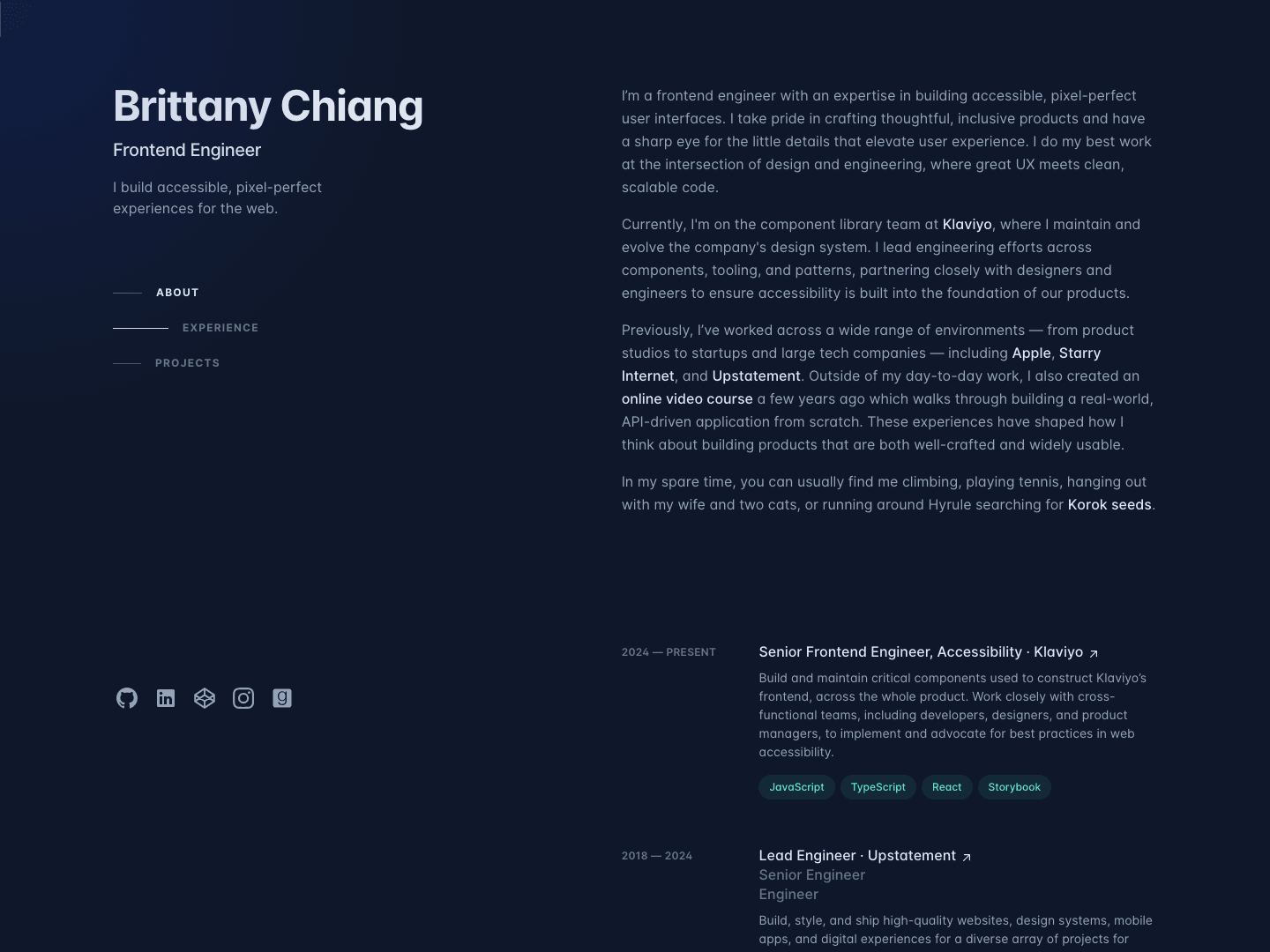 Terminal Portfolio (Brittany Chiang) — source