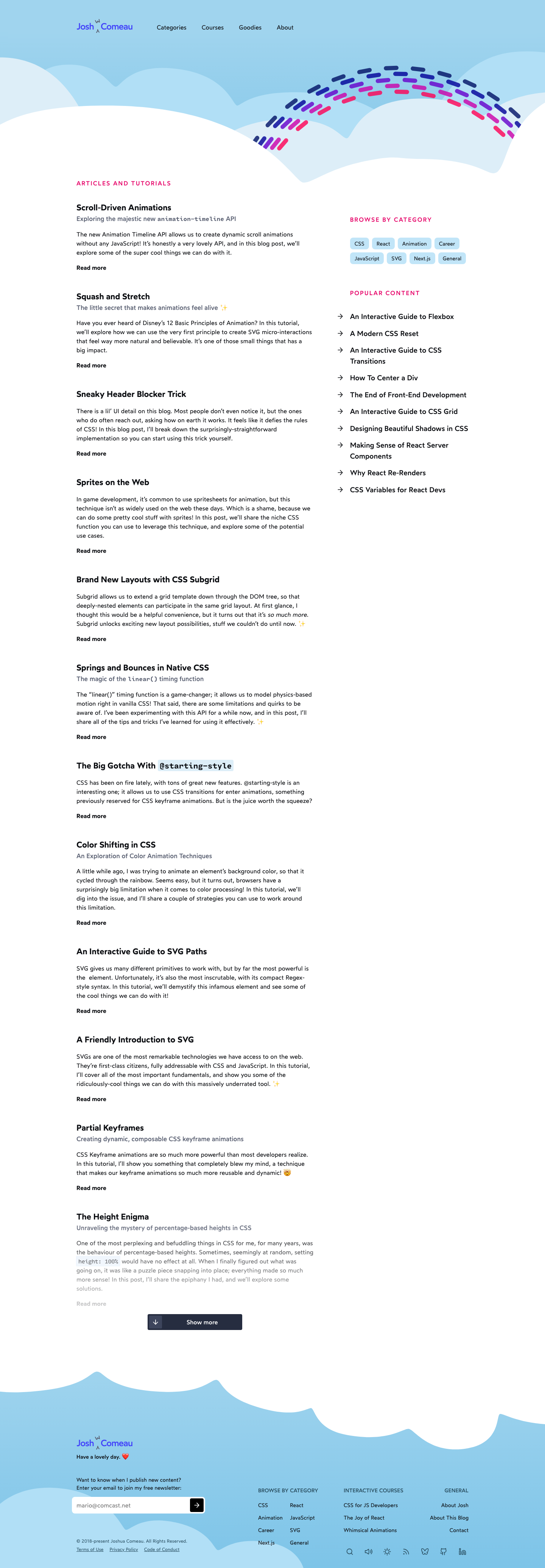 Engineer Portfolio (Josh Comeau) — source