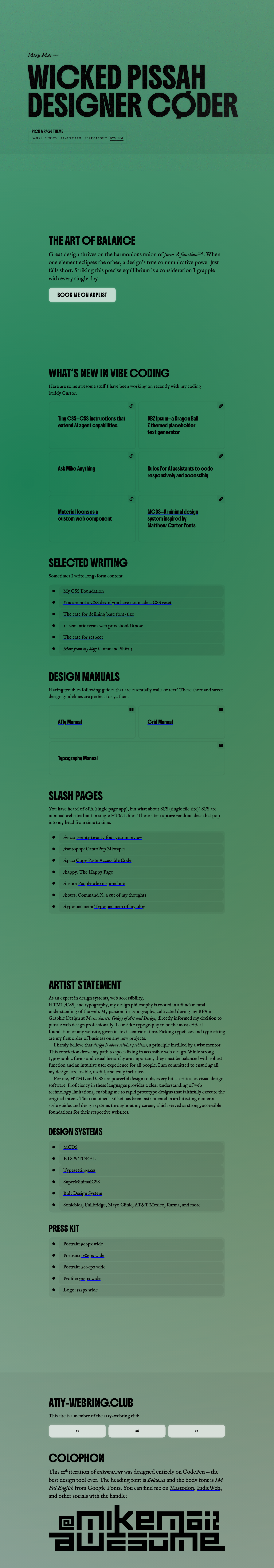 Experimental Portfolio (Mike Mai) — source