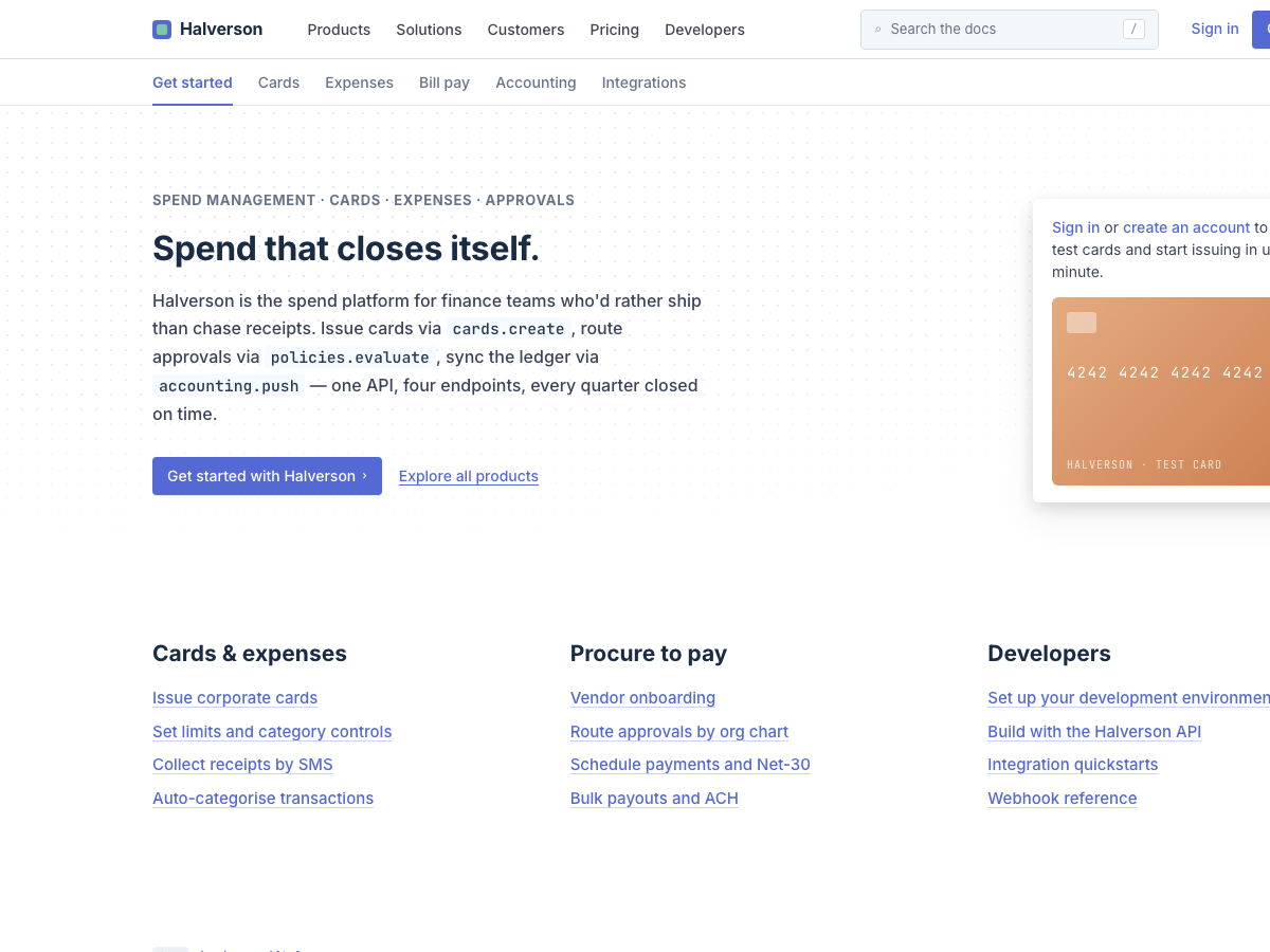 Infrastructure Fintech (Stripe Docs)