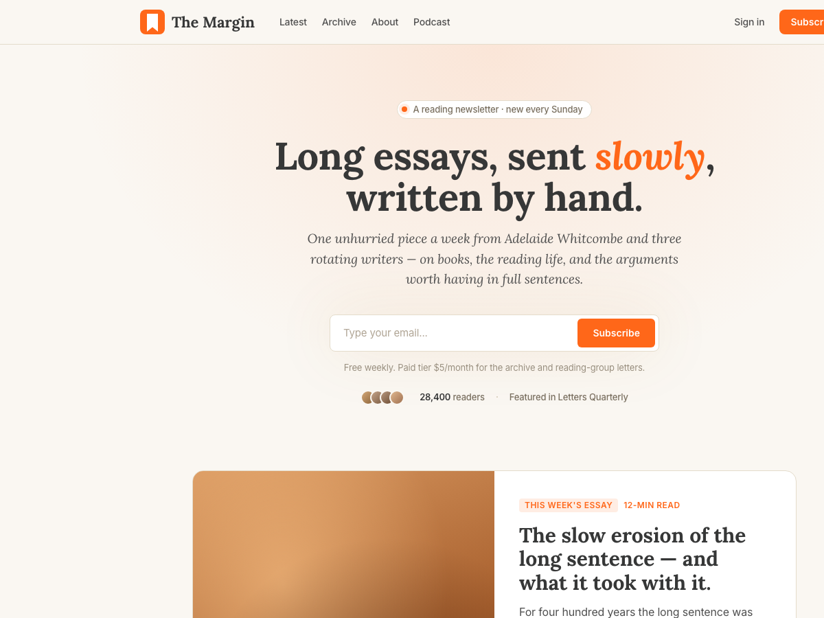 Newsletter Essay (Substack)